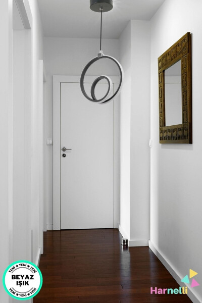 Hallway Entrance Living Room White Light Single LED Chandelier - 3