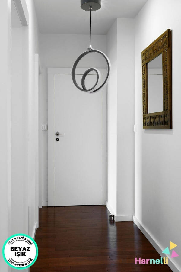 Hallway Entrance Living Room White Light Single LED Chandelier - 3