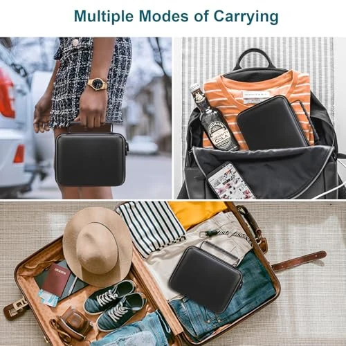 Halo Bolt 58830/57720/44400/ACDC Max 55500 mWh portativ avtomobil starteri, telefon noutbuk zaryadlovchi quvvat banki, jumper kabeli, AC devor zaryadlovchi uchun Canboc taşıma çantası, qora - 3