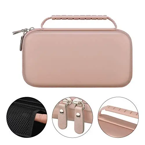 Canboc Hard Carrying Case for Halo Bolt Air 58830 mWh/Halo Bolt Air+ 55500/HALO Bolt Air+ 1750 Portable Car Battery Jump Starter, Mesh Bag fit Jump Cables, AC Outlet, Charger, Rose Gold - 3