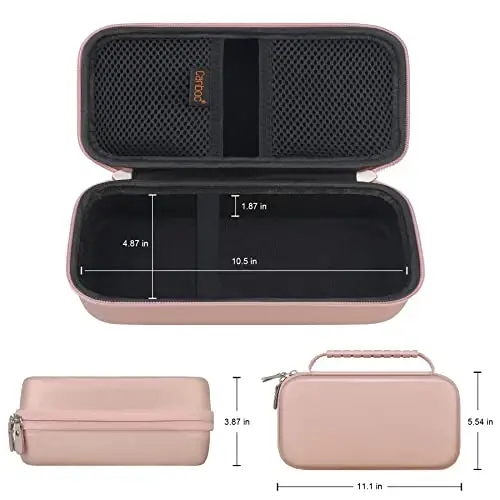 Canboc Hard Carrying Case for Halo Bolt Air 58830 mWh/Halo Bolt Air+ 55500/HALO Bolt Air+ 1750 Portable Car Battery Jump Starter, Mesh Bag fit Jump Cables, AC Outlet, Charger, Rose Gold - 4