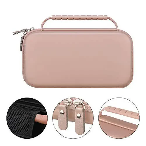 Canboc Carrying Case for Halo Bolt Portable Car Jump Starter 58830/57720/44400 mWh, Halo Bolt ACDC Max 55500 mWh Phone Charger, Mesh Bag for Jumper Cable, AC Wall Charger, Charge,Rose Gold - 3