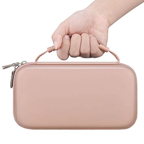 Canboc Carrying Case for Halo Bolt Portable Car Jump Starter 58830/57720/44400 mWh, Halo Bolt ACDC Max 55500 mWh Phone Charger, Mesh Bag for Jumper Cable, AC Wall Charger, Charge,Rose Gold - 5