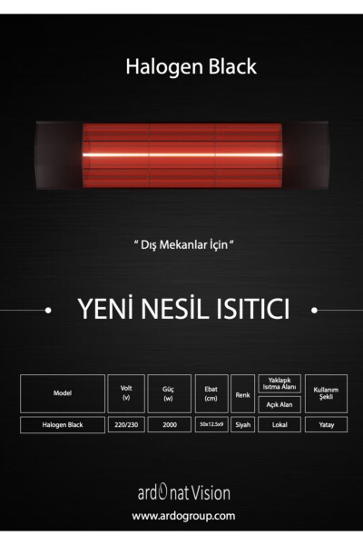 Halogen Black - Dış Mekan Isıtıcı - 6