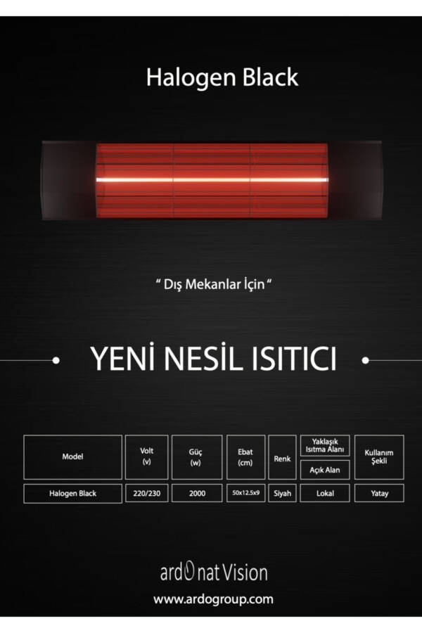 Halogen Black - Dış Mekan Isıtıcı - 6