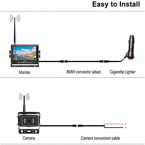 Haloview MC7108 Wireless RV Backup Camera System 7'' Monitor Built in DVR Rear View Camera with Infrared Night Vision and Wide Viewing Angle for Truck/Trailer/RV/Pickups/Camping Car/Van/Farm - 4