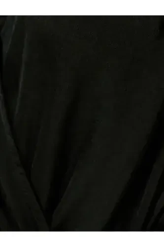 Halter Crossover Neck Jumpsuit Belted Wide Leg Full Length - 6