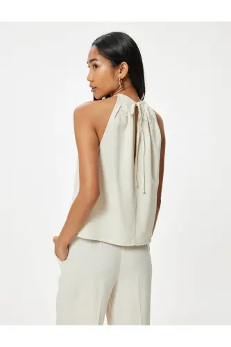 Halter Neck Blouse Asymmetric Cut Window Detailed K - 4