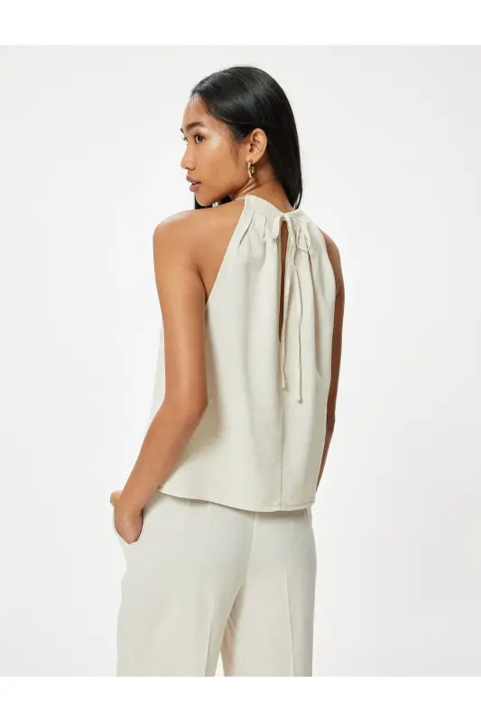 Halter Neck Blouse Asymmetric Cut Window Detailed K - 4