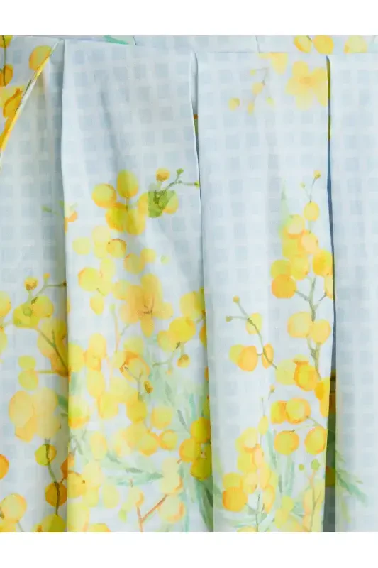 Halter Neck Floral Midi Dress - 1