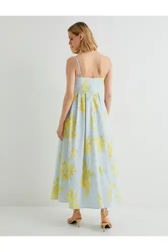 Halter Neck Floral Midi Dress - 5