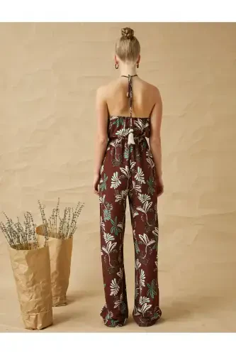 Halter Neck Jumpsuit Ring Detailed - 4