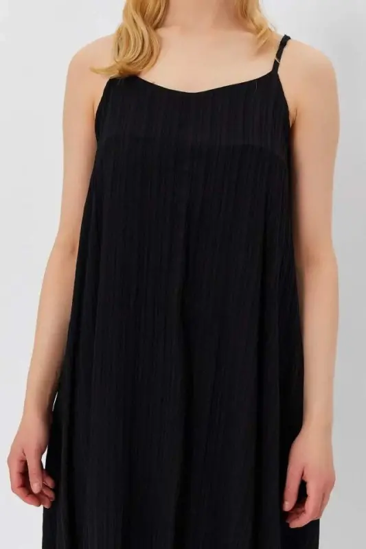 Halter Neck Maxi Flare Dress - Black - 4