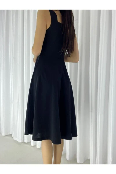 Halter Neck Midi Crepe Dress - 3