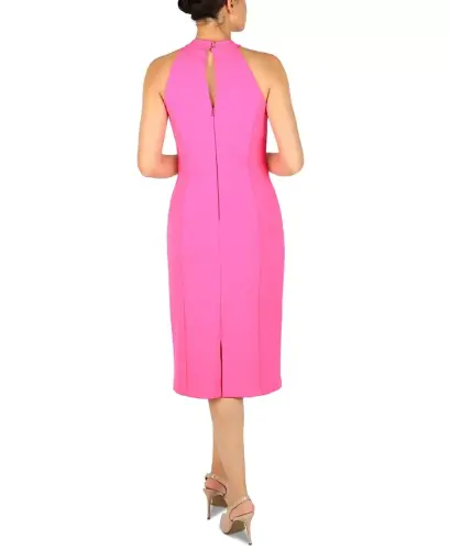 Halter-Neck Sleeveless Sheath Dress-Fuchsia - JULIA JORDAN (1)