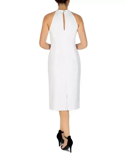 Halter-Neck Sleeveless Sheath Dress - Ivory - JULIA JORDAN (1)