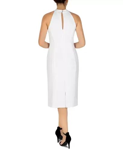 Halter-Neck Sleeveless Sheath Dress - Ivory - julia jordan (1)