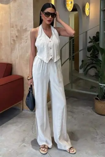 Halter Neck Vest Modal Suit 10144 - 4