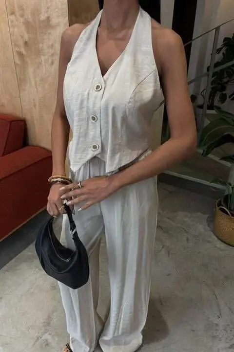 Halter Neck Vest Modal Suit 10144 - 7