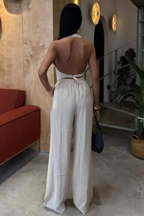 Halter Neck Vest Modal Suit 10144 - 8