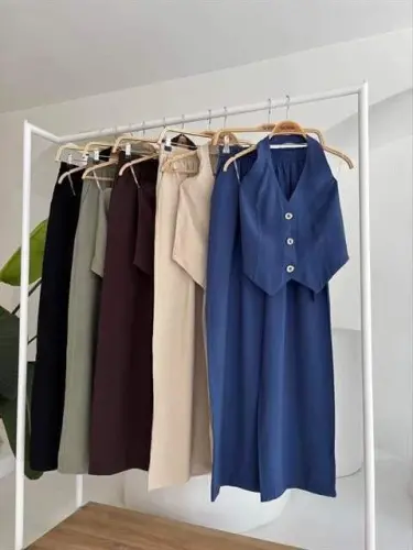 Halter Yaka Yelekli Modal Takım 10144 - 9