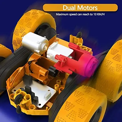 Hamdol bolalar uchun masofadan boshqariladigan akrobatik mashina, 360° aylanadigan ikki tomonlama RC oʻyinchoq transport vositasi, LED faralari, 4WD 2,4 GHz qayta zaryadlanuvchi elektromobil, oʻgʻil bolalar va qizlar uchun oʻyinchoq, 6–12 yoshdagi tugʻilgan kun - 3