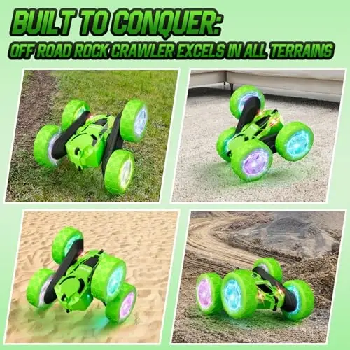 Hamdol Remote Control Stunt Car for Kids, 360° Spinning Double-Sided RC Toy with LED Wheel Lights, 4WD Rechargeable Vehicle for Boys Ages 6–12, Educational STEM Toy - 1