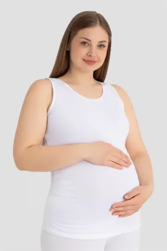 Hamile Atlet Kalın Askılı Pamuklu Likralı Esnek Renkli 3'lü Paket - 4