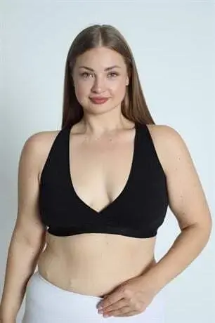 Hamile Emzirme Büstiyeri Sporcu 2'li Set Beyaz-Siyah Yarım Atlet - 4