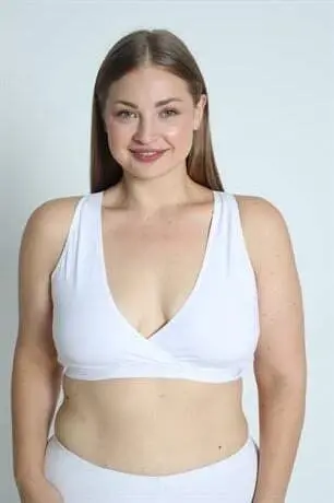 Hamile Emzirme Büstiyeri Sporcu 2'li Set Beyaz-Siyah Yarım Atlet - 12