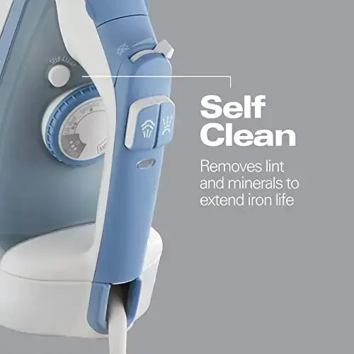 Hamilton Beach Steam Iron & Vertical Steamer for Clothe with Scratch-Resistant Soleplate, Adjustable Steam Settings + 8’ Cord Wrap, 3-Way Auto Shutoff, Anti-Drip, Self-Cleaning, 1500 Watts(Pack of 3) - 5