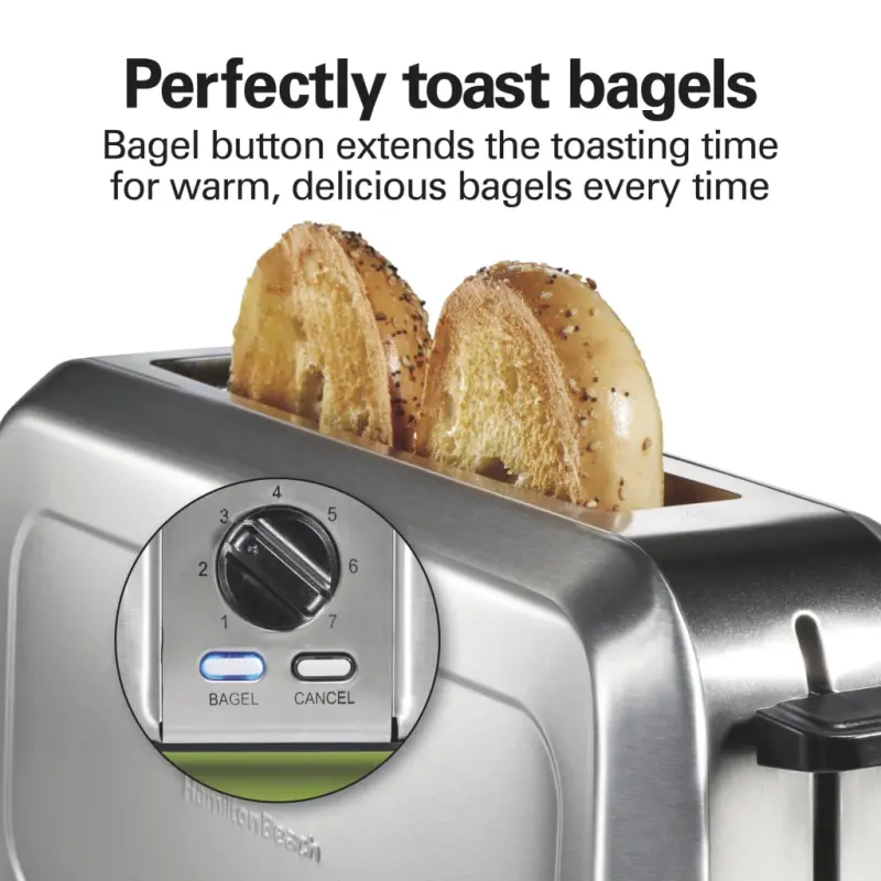 Hamilton Beach Long-Slot 2-Slice Capacity Toaster, Stainless Steel with Slim Design - 4