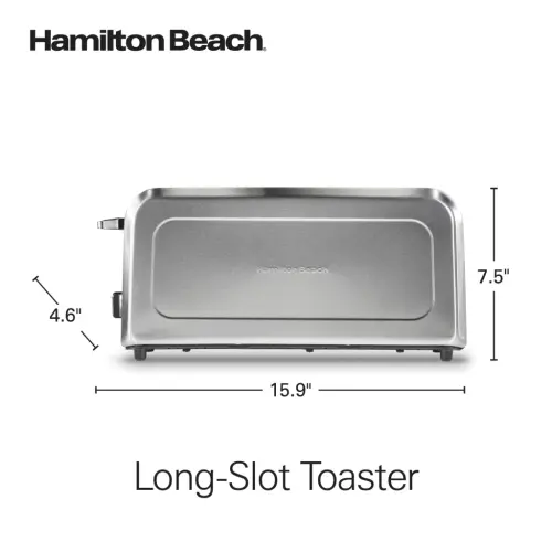 Hamilton Beach Long-Slot 2-Slice Capacity Toaster, Stainless Steel with Slim Design - 8