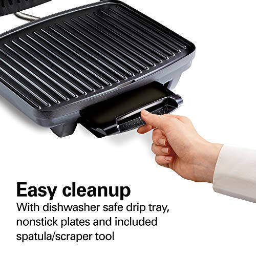 Hamilton Beach Panini Press, Sandwich Maker & Electric Indoor Grill, Upright Storage, Nonstick Easy Clean Grids, Stainless Steel (25410) - 4