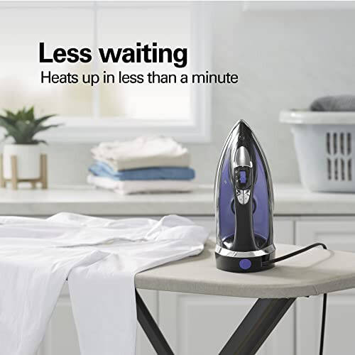 Hamilton Beach Steam Iron for Clothes & Garment Steamer with Smooth Press Stainless Steel Soleplate, 1200 Watts, 8’ Retractable Cord, Black (14214) - 4