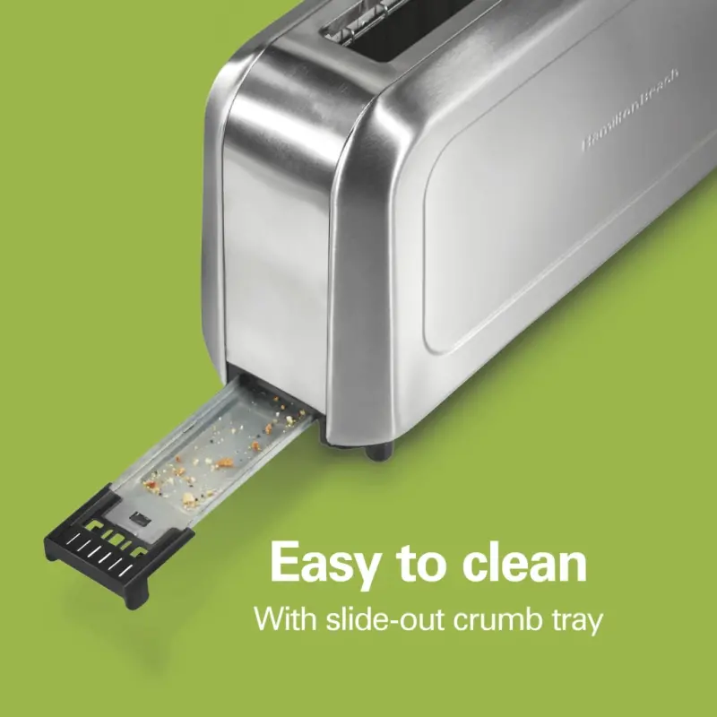 Hamilton Beach uzun tirqishli 2 dilimli sig'imli nonusqich, ingichka dizaynli zanglamaydigan po'lat - 7