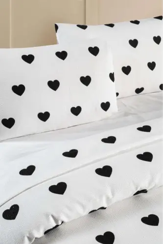 Hamlet Fitted Sheet Double Size Pique Bedspread - Black - MULBERRY (1)