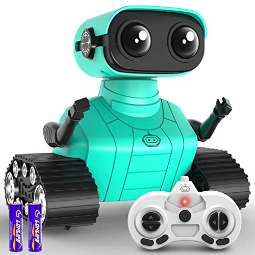 Hamourd Robot Toys - Kids Toys Rechargeable RC Robots, Remote Control Toy with Auto-Demonstration, Flexible Head & Arms, Dance Moves, Music, Shining LED Eyes, for Girls Boys - Hamourd