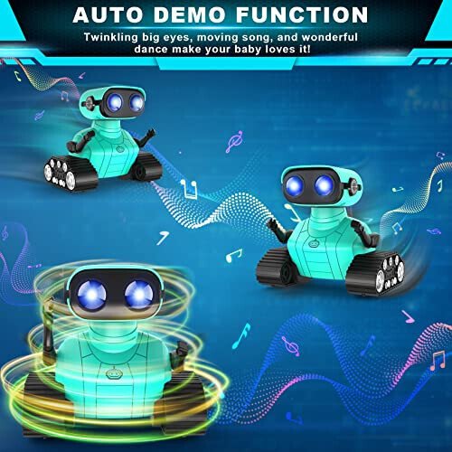 Hamourd Robot Toys - Kids Toys Rechargeable RC Robots, Remote Control Toy with Auto-Demonstration, Flexible Head & Arms, Dance Moves, Music, Shining LED Eyes, for Girls Boys - 3