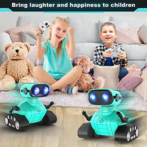 Hamourd Robot Toys - Kids Toys Rechargeable RC Robots, Remote Control Toy with Auto-Demonstration, Flexible Head & Arms, Dance Moves, Music, Shining LED Eyes, for Girls Boys - 5