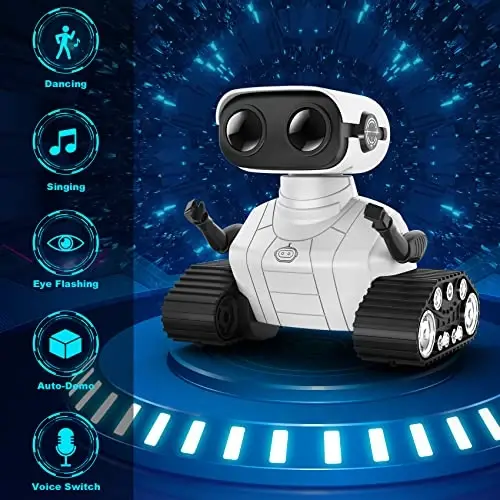 Hamourd Robot Toys for 3 Years Old Boys Girls- Rechargeable Remote Control Robots, Emo Robot with Auto-Demonstration, Flexible Head & Arms, Dance Moves, Music, and Shining LED Eyes, Kids Toys Gifts - 2