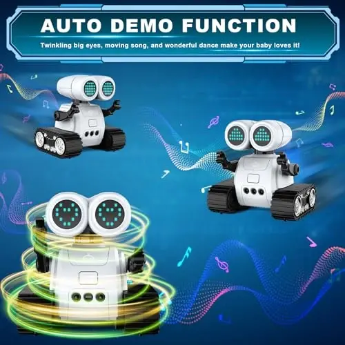 Hamourd Robot Toys for 3 Years Old Boys Girls- Robots with Walkie-Talkie Function, Gesture Sensing, Flexible Head & Arms, Programming Motion, Dance Moves, Music, and Shining LED Eyes, Kids Toys Gifts - 3