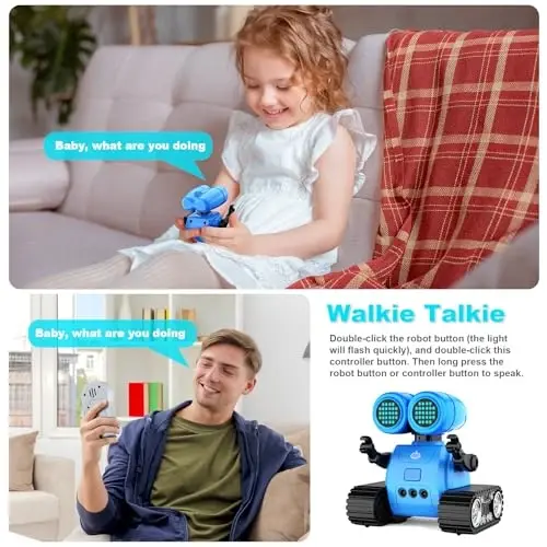 Hamourd Robot Toys for Boys Girls, Emo Robot with Walkie-Talkie Function, Gesture Sensing, Flexible Head & Arms, Programming Motion, Dance Moves, Music, Multi-Mode LED Eye, Toys for Ages - 4