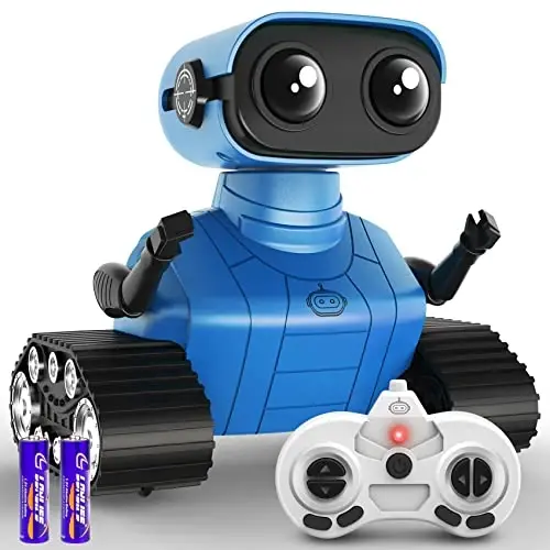 Hamourd Robot Toys for Boys Girls, Rechargeable Remote Control Emo Robots with Auto-Demonstration, Flexible Head & Arms, Dance Moves, Music, Shining LED Eyes for 5+ Years Old Kids - 1