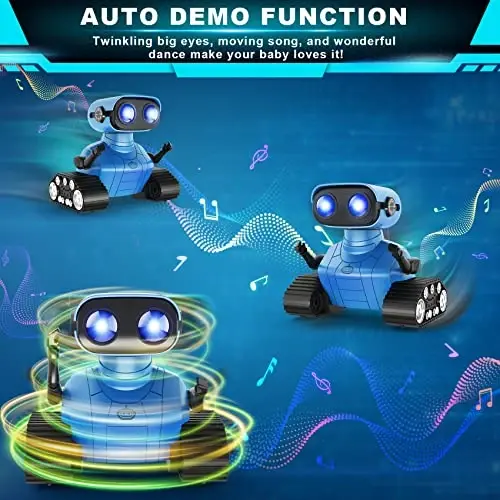 Hamourd Robot Toys for Boys Girls, Rechargeable Remote Control Emo Robots with Auto-Demonstration, Flexible Head & Arms, Dance Moves, Music, Shining LED Eyes for 5+ Years Old Kids - 3