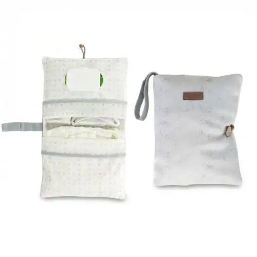 HAMUR Baby Diaper Bag Organizer – Компактная и складная сумка-органайзер для коляски для новорожденных | Для путешествий | Подходит для мальчиков и девочек (Сплошной серый) - 1