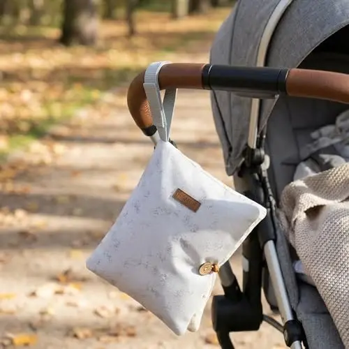 HAMUR Baby Diaper Bag Organizer – Компактная и складная сумка-органайзер для коляски для новорожденных | Для путешествий | Подходит для мальчиков и девочек (Сплошной серый) - 5
