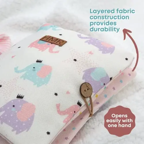 HAMUR Baby Diaper Bag Organizer – Travel-Friendly, Compact & Foldable | Stroller Pouch for Newborn Essentials – Must-Have for Boys & Girls (Elephant) 