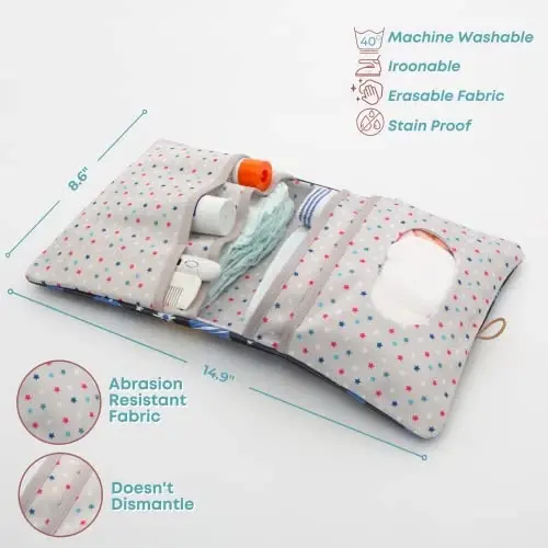 HAMUR Baby Diaper Bag Organizer – Travel-Friendly, Compact & Foldable | Stroller Pouch for Newborn Essentials – Must-Have for Boys & Girls (Space) - 2
