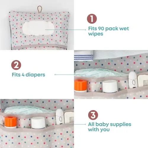 HAMUR Baby Diaper Bag Organizer – Travel-Friendly, Compact & Foldable | Stroller Pouch for Newborn Essentials – Must-Have for Boys & Girls (Space) - 3